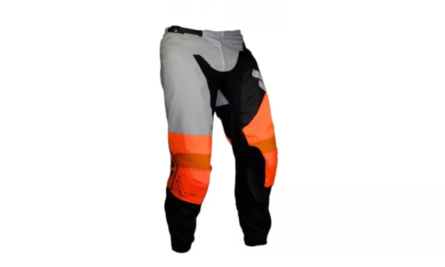 Mx Dirtbike Pants Motocross Adult Unisex Trousers Gull Orange Grey Black Size 30