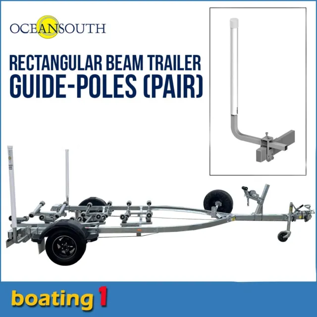 Oceansouth Boat Rectangular Beam Trailer Guide On Posts/Poles-Pair Height 1000mm