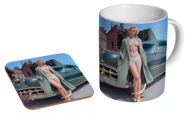 Marilyn Monroe Bikini - Coffee / Tea Mug And Coaster Gift Set