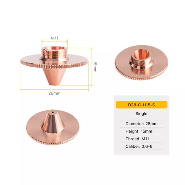 Single Layer Nozzle Dia.28mm Hight 15mm for Precitec Fiber Laser Cutting Head