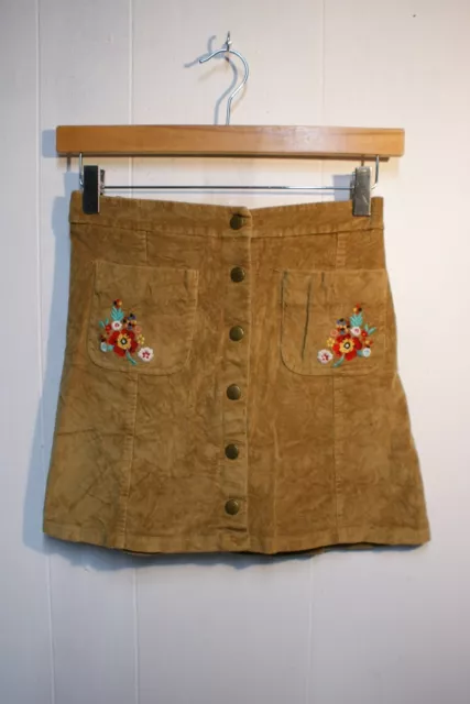 Tu Girls Skirt With Detail -Tan- Age 11 Years (Na78)