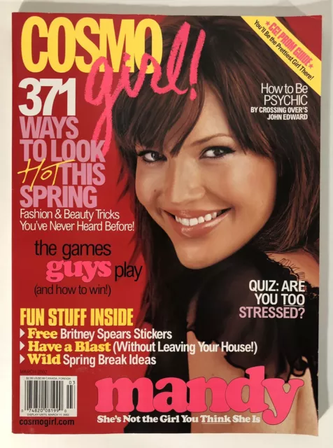 Cosmo Girl Magazine March 2002 Mandy Moore plus Britney Spears stickers!