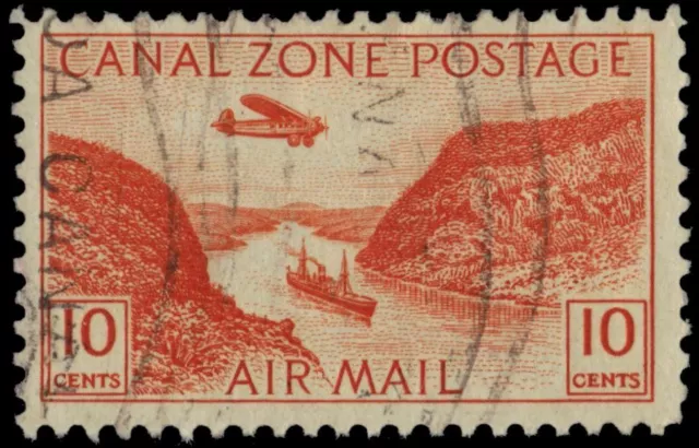 CANAL ZONE C9 - Plane over Gaillard Cut "Airmail" (pb17277)