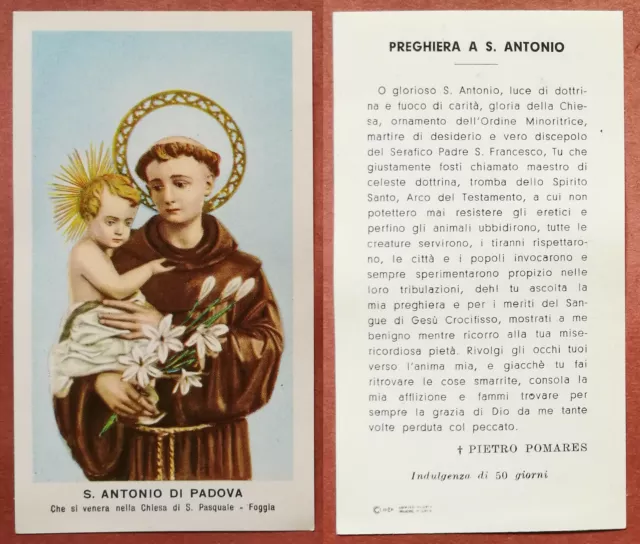 Santino Holy Card: S. Antonio di Padova - Foggia - Ed. EGIM