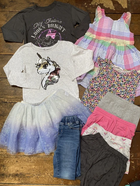Girls Bundle Age 4-5 Years Gap Next Unicorns Tops Dress Shorts Jeans