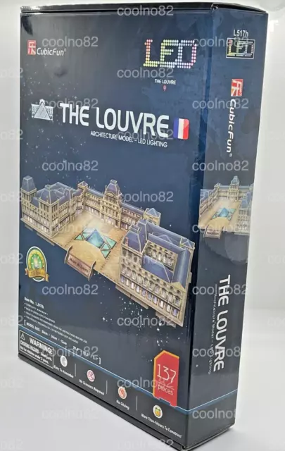 CubicFun 3D LED Puzzle The Louvre (Musée du Louvre) 137p MISB FREE SHIPPING