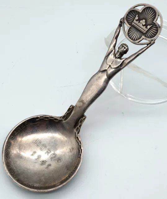 World War Two Norway 1945 Liberation Commemorative Silver Spoon T. Marthinsen