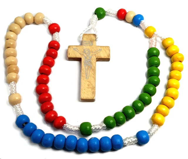 12x Cross Crucifix Rosary Holy Communion Wood Beads Rosaries JobLot