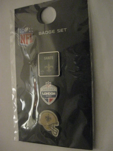 2017 Nfl London New Orleans Saints American Football Set Of 3 Metal Pin Badges