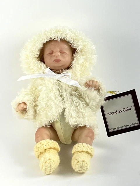 Ashton Drake Galleries, 4.5" Vinyl doll "Good as Gold" COA