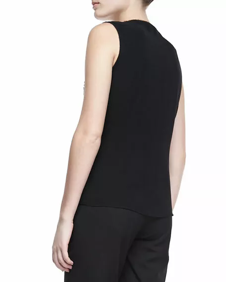 Elie Tahari Black Sleeveless 'Angelica' Embellished Knit Tank NWT Sz.S $268 2
