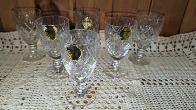 Set of 6 - Vintage Webb Corbett "Georgian" Full Lead Crystal Sherry Glasses  VGC