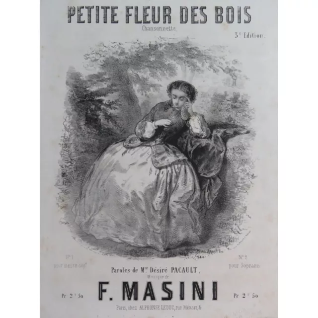 MASINI F. Petite Fleur des Bois Chant Piano ca1860