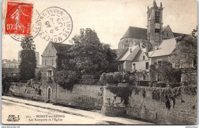 77 MORET SUR LOING - Les remparts et l'eglise PAST/5701