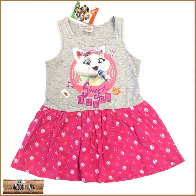 Abito senza maniche spalla larga da bambina bimba 44 GATTI estivo puro cotone
