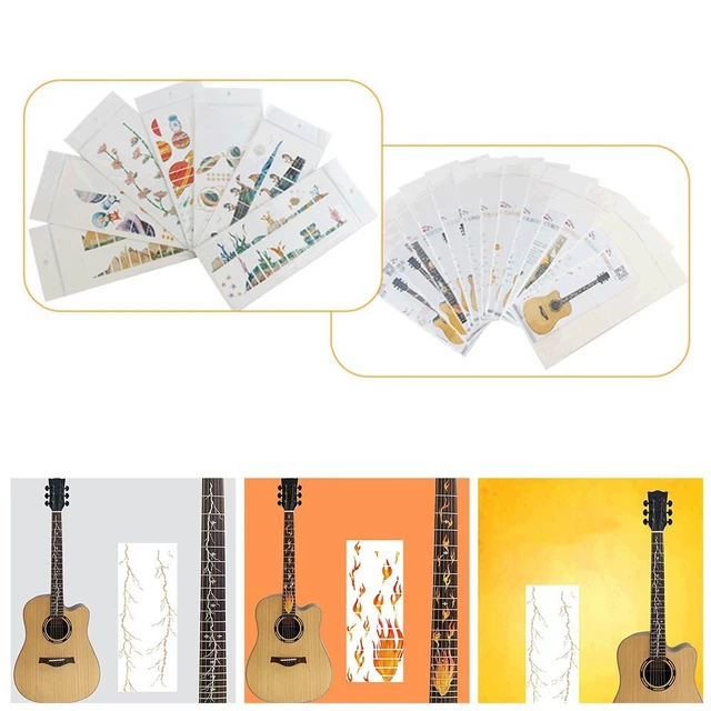 Autocollant Pour Frettes De Guitare - Adhésif Touche électrique/acoustique, Argenté, 10,5x5,7 Cm