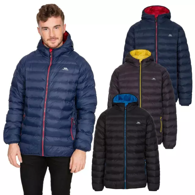 Trespass Mens Padded Jacket Hooded Full Zip Casual Winter Coat Bosten