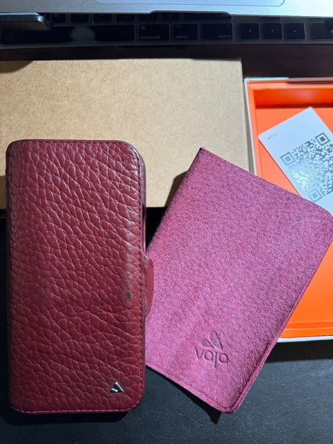 Vaja Leather Wallet Case iPhone 13 Pro Max - Ruby Wine Color