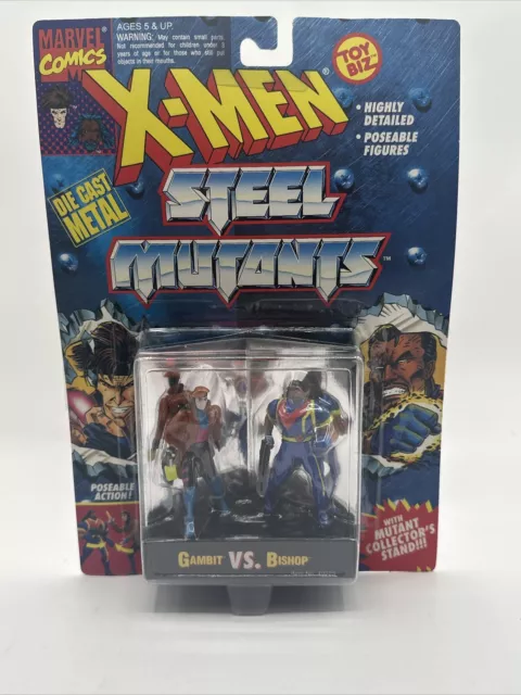 X-men Steel Mutants Gambit VS Bishop Set Metal Action Figure Toy Biz 1994 Marvel