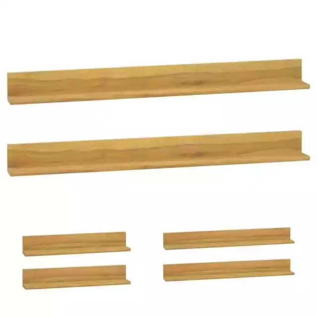 Set Mensole da Parete 2 pz in Legno Massello di Teak Misure Diverse vidaXL