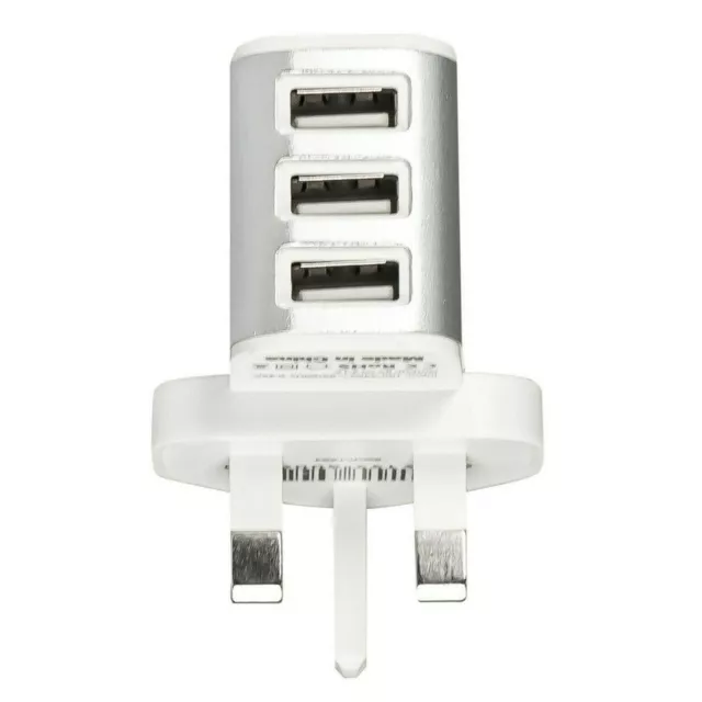 USB Home Charger Mains 3 Pin UK Wall Plug Adapter Charging for Phones FIFO 2