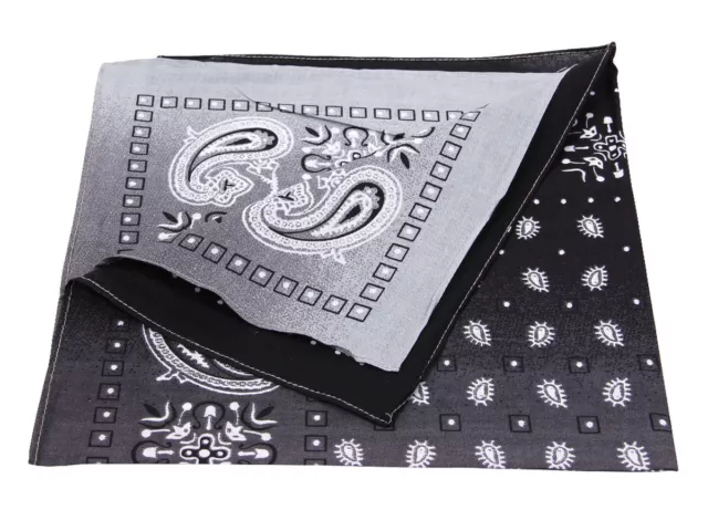 Bandana Zandana Kopf-Tuch 54x54cm Biker 100% Cotton Baumwolle Muster Schwarz 195