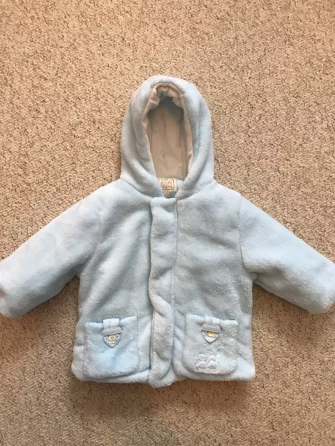 Emile Et Rose Jacket coat New Baby 6-9 Pale Blue Bunny Teddy Snuggly Warm