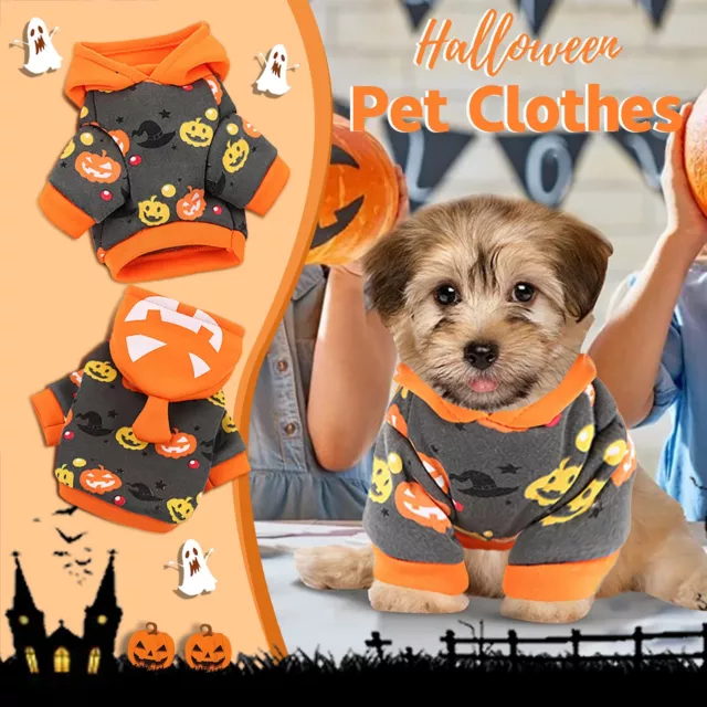 Halloween Pet Accessories Costume Cosplay Cat Puppy Pumpkin Pullover Clothes