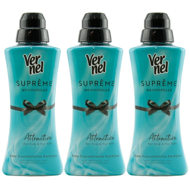 Vernel Fabric Softener Supreme Attraction 3 X 20.3oz 24 Wl -edle French