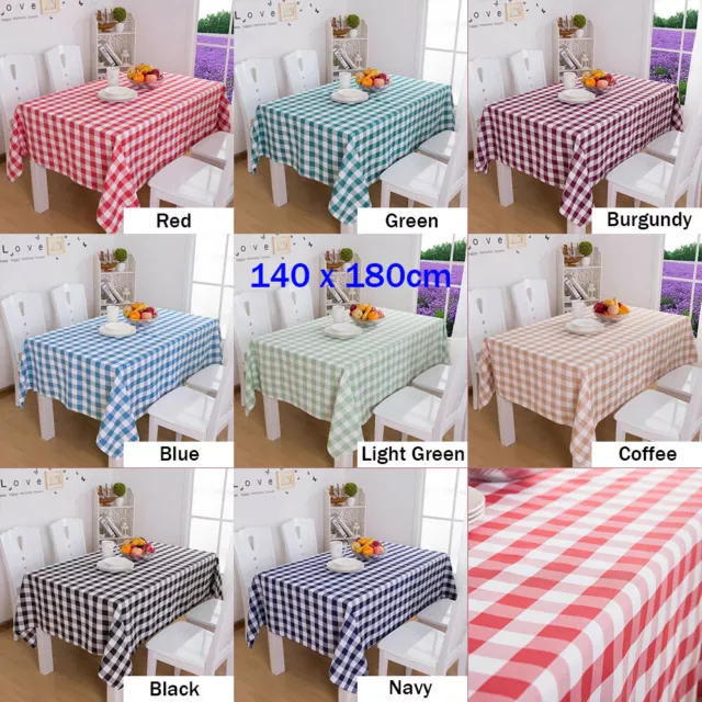 Countryside Gingham Check Table Cloth Cover Travel Picnic Fabric Tablecloth Home