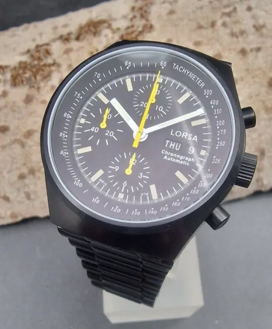 Automatic Chronograph watch from LORSA Valjoux 7750 clone movement - new