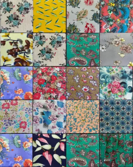 Patterned floral viscose soft fabric 100% Natural wood fiber FASHION AND CRAFT 2