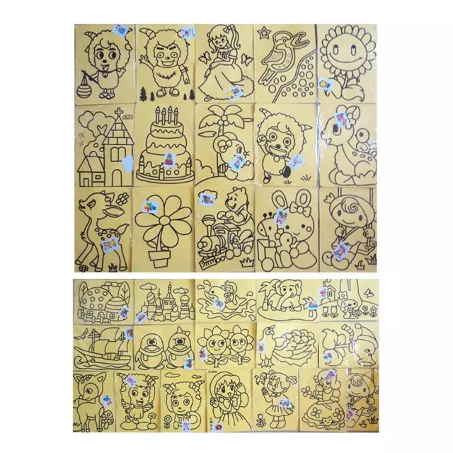 FR 10pcs Colored Sand Painting Drawing Toys Coloring DIY random color