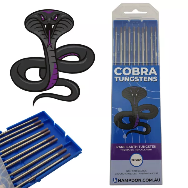 2.4mm 2% Rare Earth COBRA TIG Tungsten Electrodes - Purple Tip E3 - Pack of 10