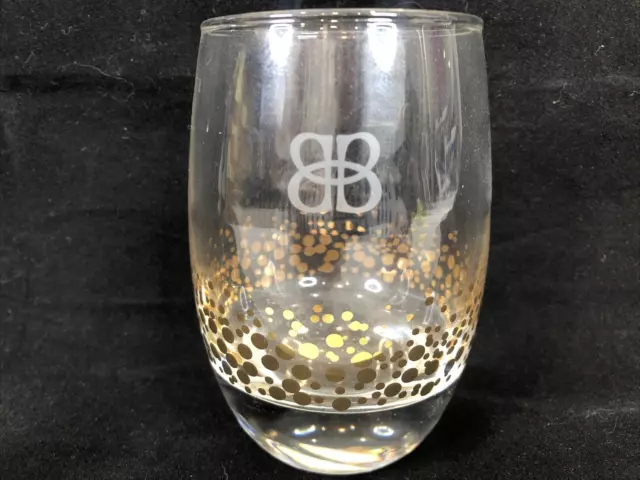 Baileys 8 Oz Small Rocks Glass Gold Confetti Irish Cream Liqueur Barware EUC