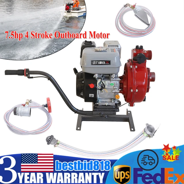 7.5hp 4 Stroke Outboard Motor Engine Gasoline Water Pump Raft Propeller 196CC