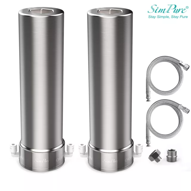 Paquete de 2 purificadores del sistema de filtro de agua debajo del fregadero SimPure V7 de 5 etapas 20 k galones