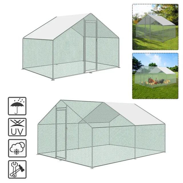 Jaulas de gallinero establo de animales pequeños - recinto al aire libre con techo de PE para aves de corral nuevo