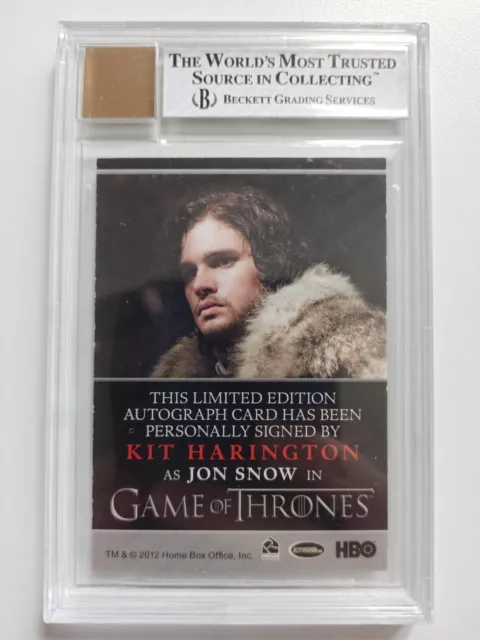 Season 1 Game of Thrones Rittenhouse Kit Harington as Jon Snow Autograph BGS 2