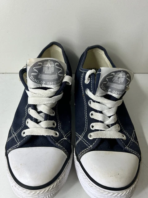 DUNLOP ORIGINAL LOW Canvas Trainers Ladies Black White Navy Grey Teal Purple 15.99 PicClick UK