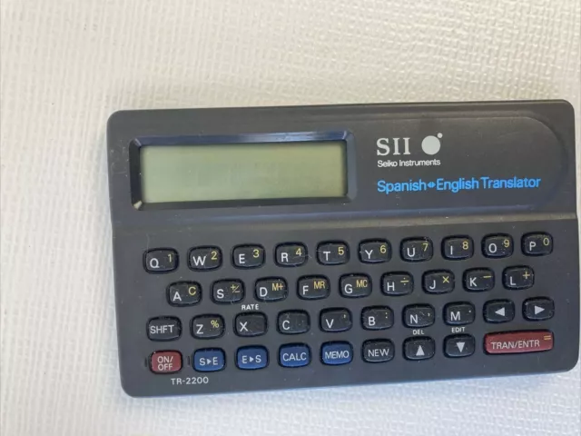 SII Seiko Instruments Spanish-English Translator TR-2200 w/ Calculator and Memos