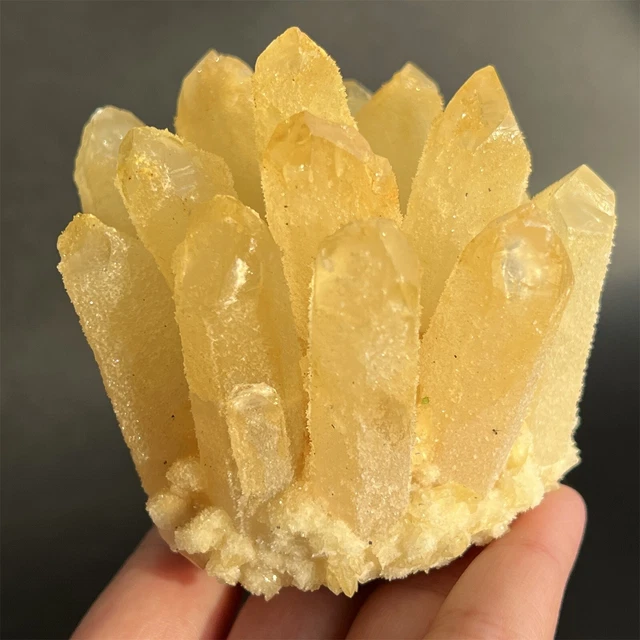 300g+ New Find Yellow Phantom Quartz Crystal Cluster Mineral Specimen Healing 1x