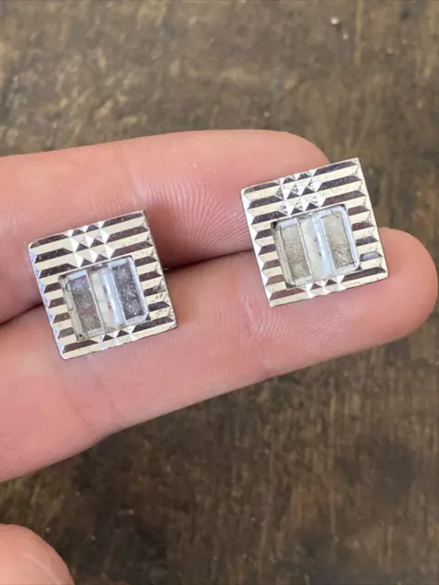 Ancienne Paire de Bouton de Manchette En Argent Massif 800 Créateur
