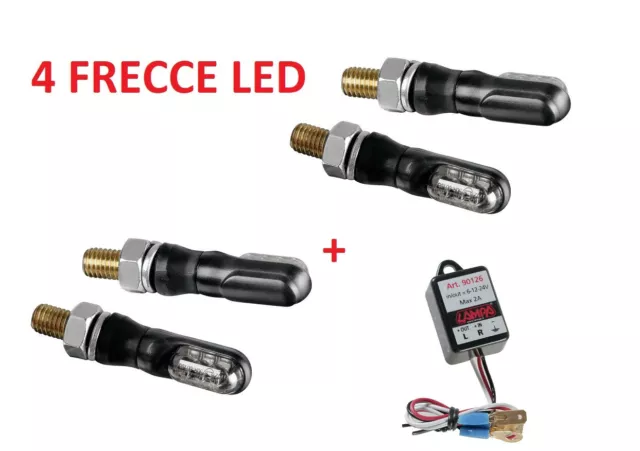 4X Frecce Nano Micro Moto A Led Omologate Universali + Intermittenza Elettronica