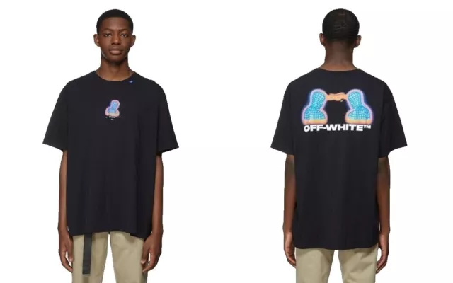 Off-White Virgil Abloh S New Black x Multi-Color Thermo Logo Graphic T-Shirt