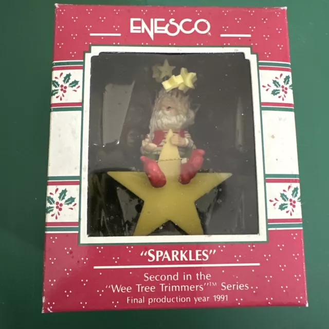 “SPARKLES” Enesco  - Second In The “Wee Tree Trimmers”  1989 Christmas Ornament