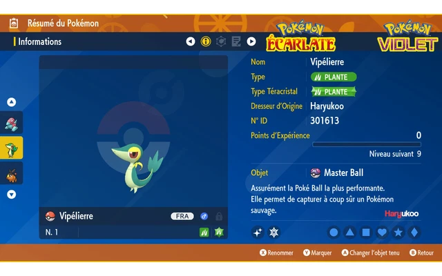 Pokémon Camérupt Shiny Niveau 100 6 IVs + Masterball - Échange Pokémon Écarlate/Violet Switch