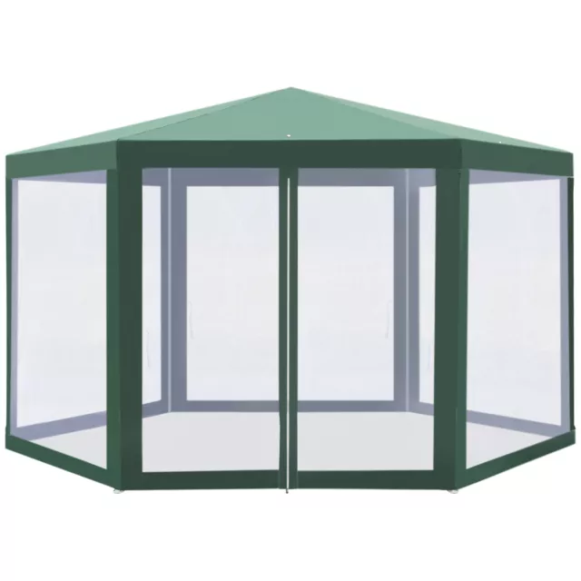 Outsunny Garden Hexagonal Gazebo Patio Outdoor Canopy Patio Party Tent Green