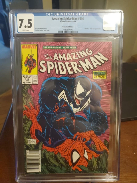 Amazing Spider-man #316 NEWSSTAND CGC 7.5 White! Todd Mcfarlane! 1st Venom Cover
