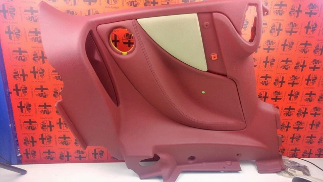 Revêtement Poignées Alfa Romeo Mito - Cuir Véritable Noir Coutures Rouges - Intérieur Velcro